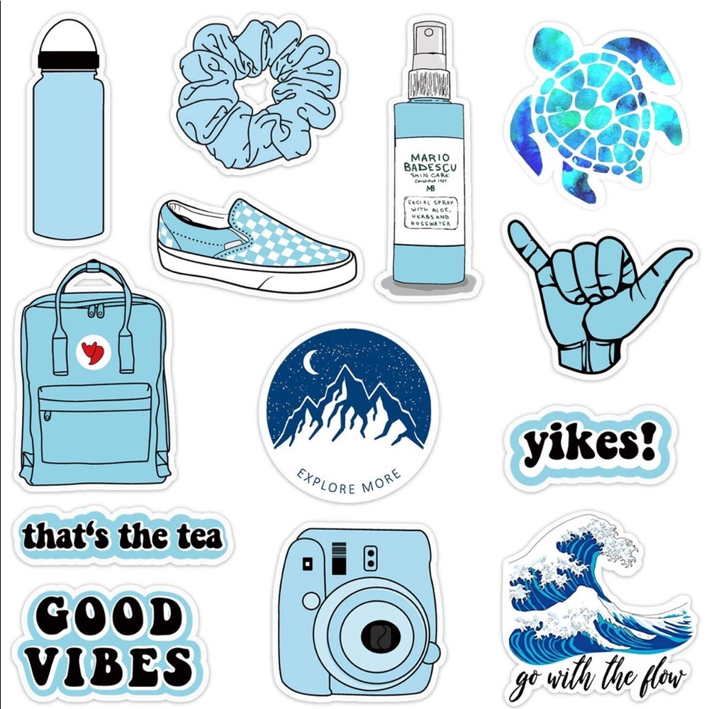 *NEW* Vysco Girl Assorted Blue Stickers Hydro